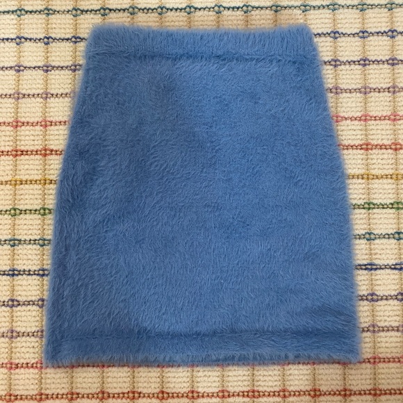 MOTEL ROCKS FUZZY BLUE MINI SKIRT - Picture 4 of 5